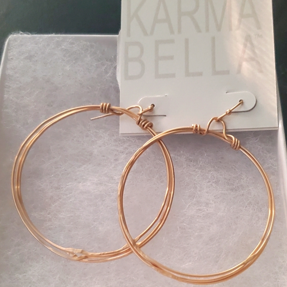NWT Karma Bella Gold Hoop Earrings